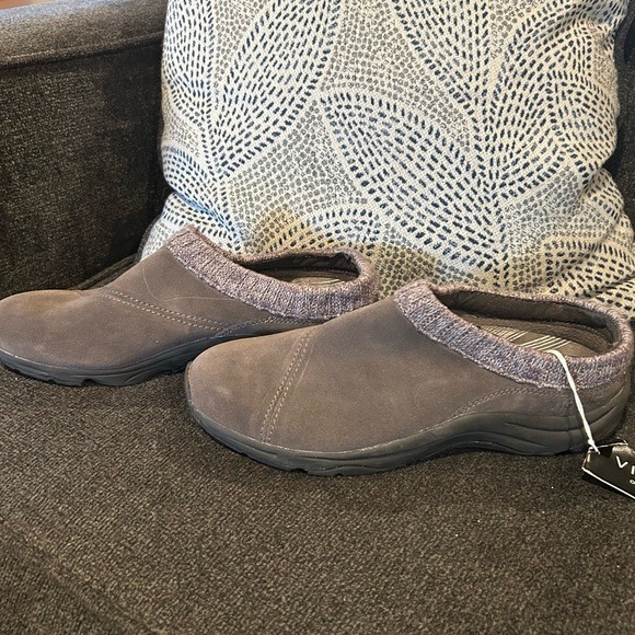 Vionic Shoes - Cozy Slip-On Suede with knit collar clogs